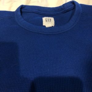 GAP Mens Blue Waffle Knit Long Sleeve